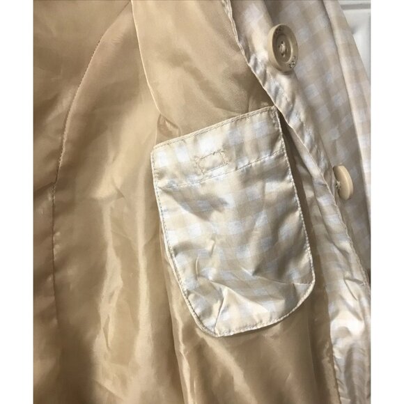 F.O.G. By London Fog Girls Light Trench Jacket Size 10 Tan Plaid w/ Detach Hood - Picture 8 of 8